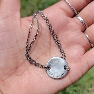 Solid 925 Sterling Silver Inspirational "Embrace Life" Arabic Handmade Bracelet